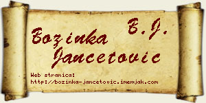 Božinka Jančetović vizit kartica